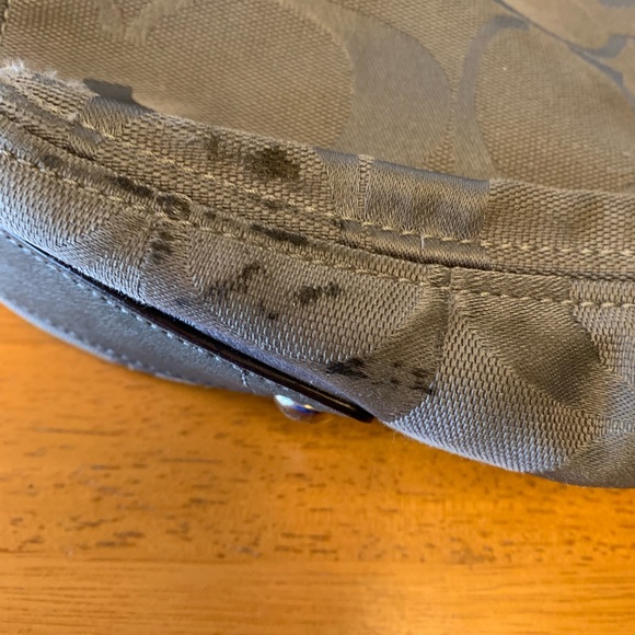 Gray Embellished Coach Shoulder Bag - Picture 5 of 9